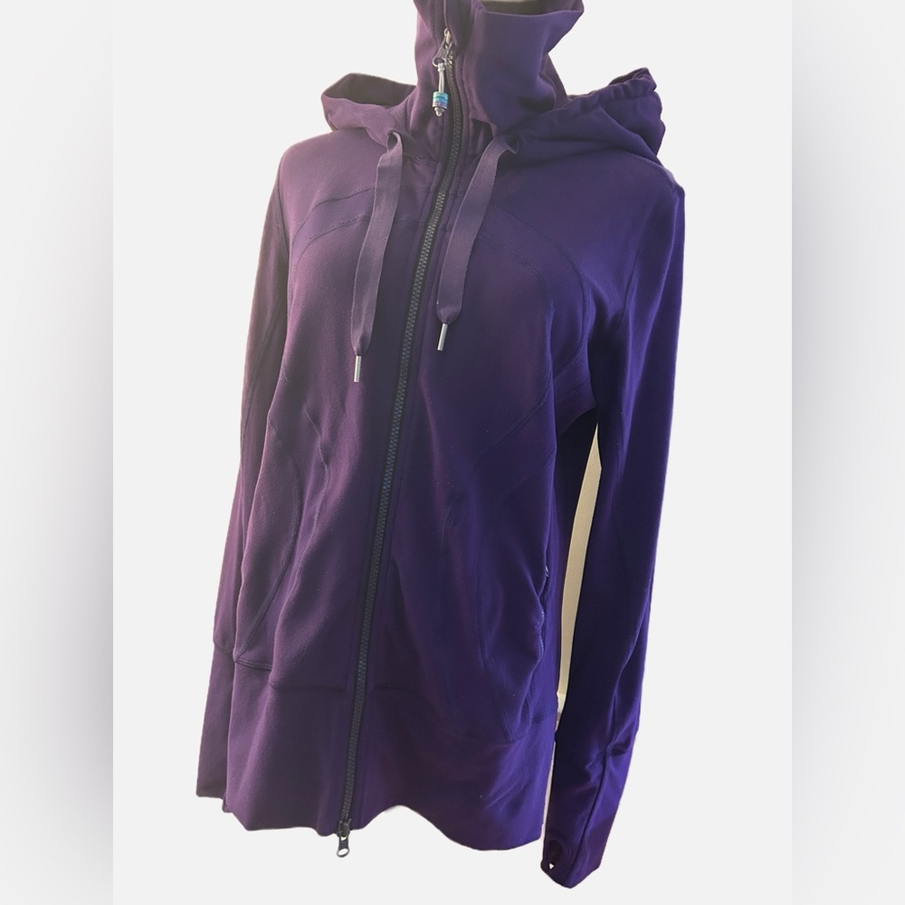 Vintage Lululemon Purple Full-Zip Hoodie | Rare Details | Size 10 (No Tag)